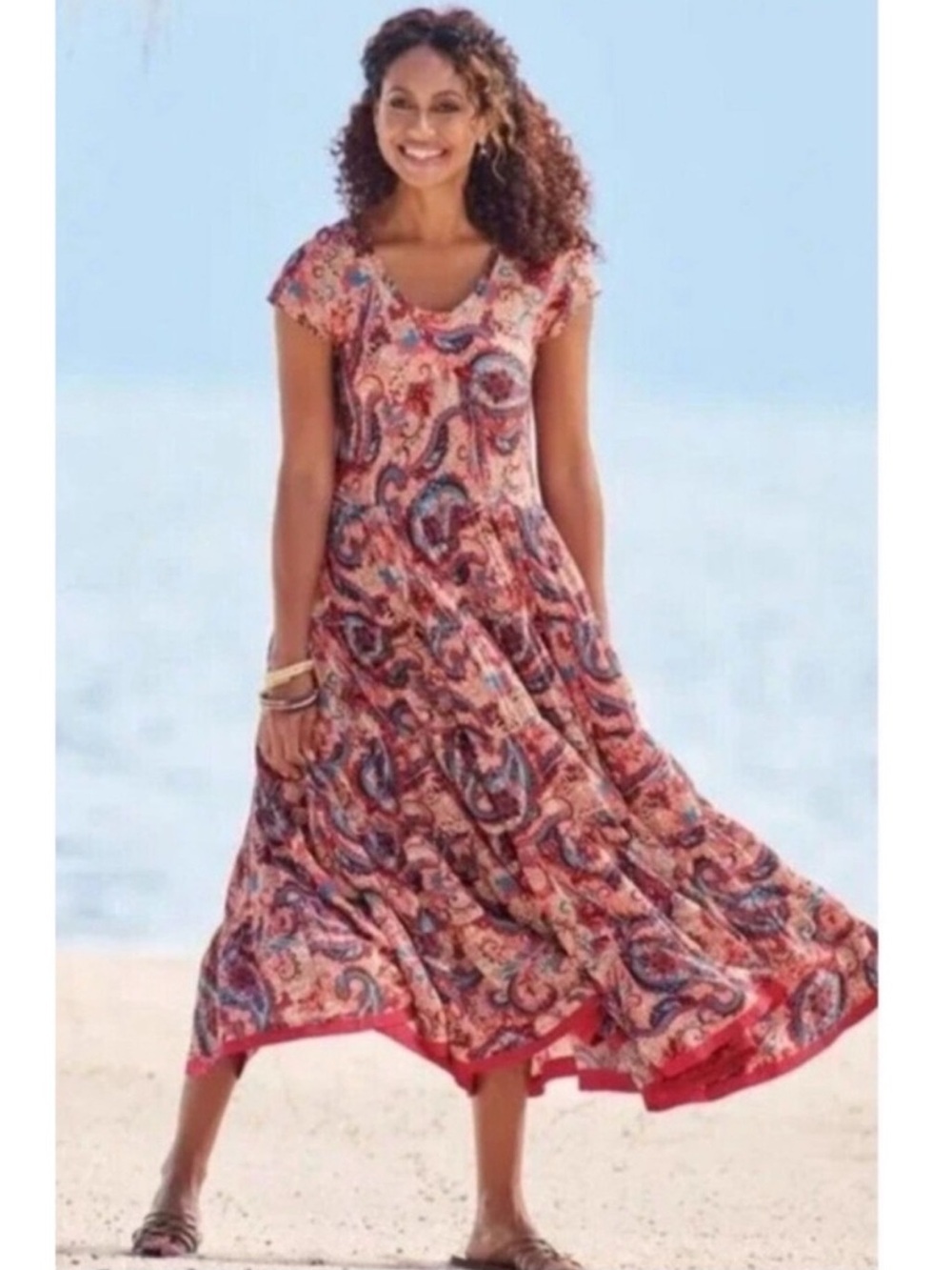 Soft Surroundings Kara Maxi Dress in Framboise Paisley 2X - Picture 2 of 10